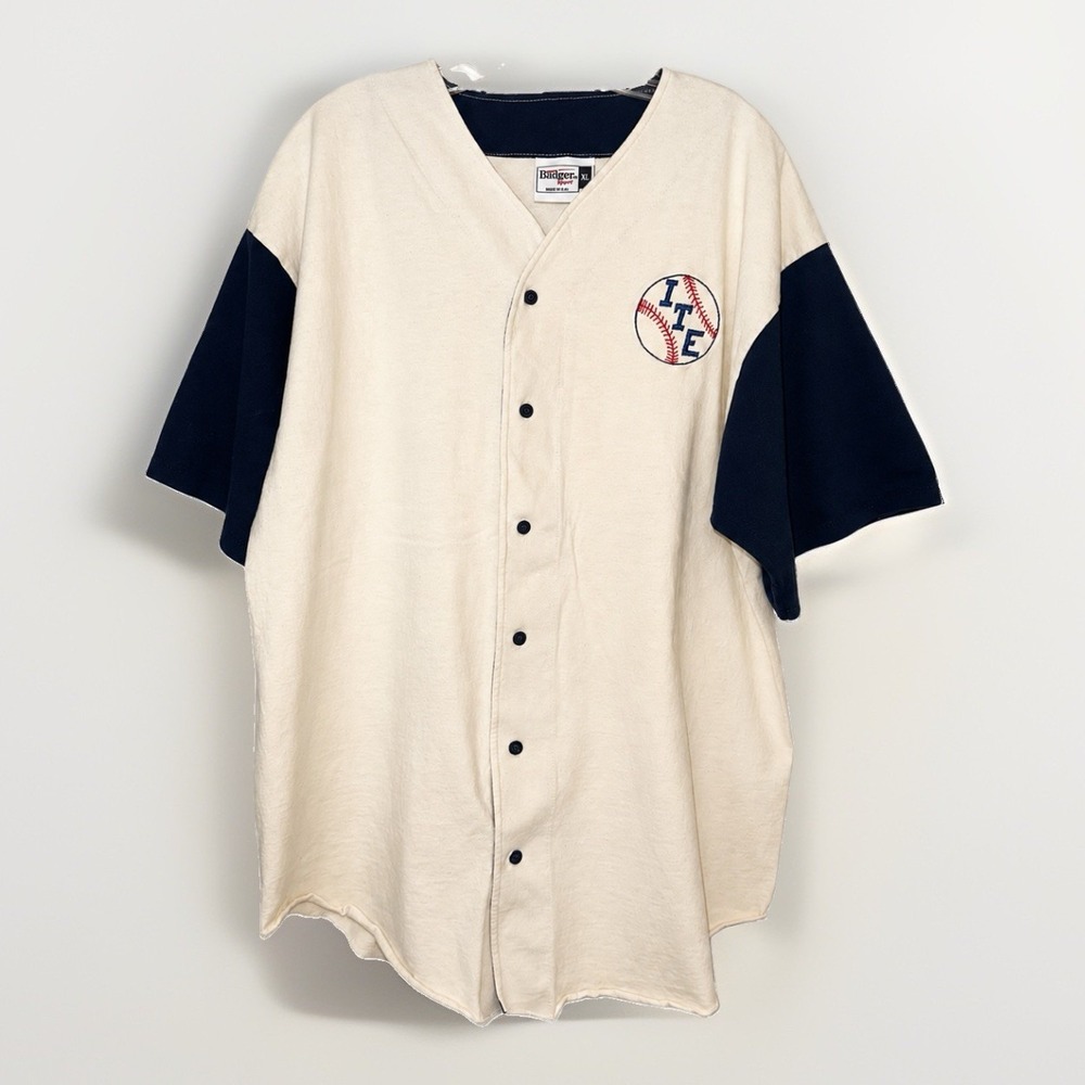Vintage Badger Sport USA Baseball Jersey Button Front Embroidered Mens XL 90s